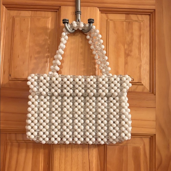 White Beaded Handbag - Picture 1 of 3